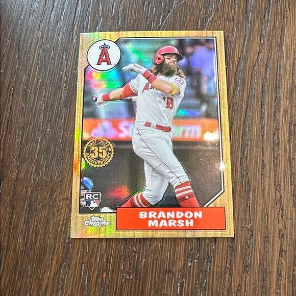 Brandon Marsh Baseball Card by Topps chrome special card silver edition/refracto - Picture 2 of 3
